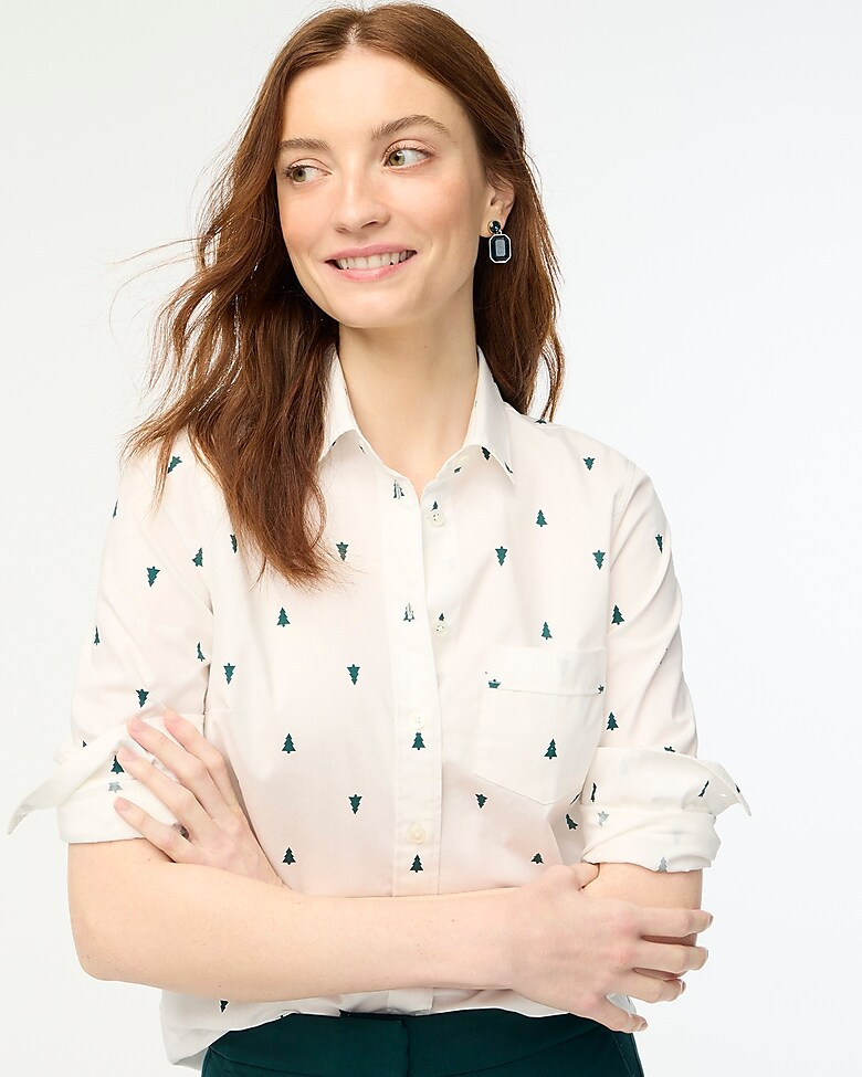 Button-up cotton poplin shirt in signature fit | J.Crew Factory