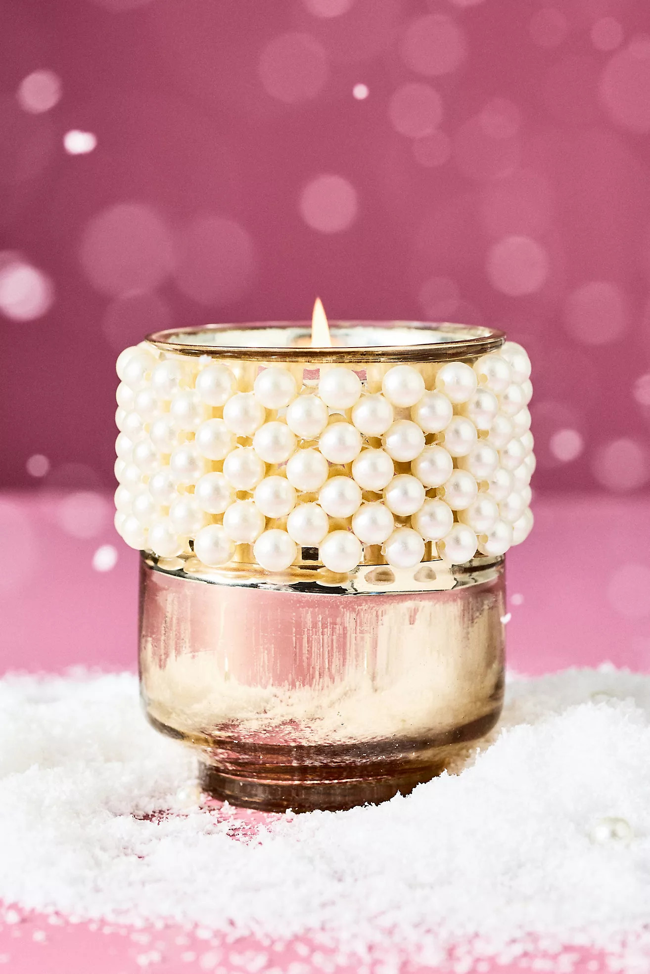 Pearled Cuff Woody Crisp Cedar Glass Pedestal Candle | Anthropologie (US)