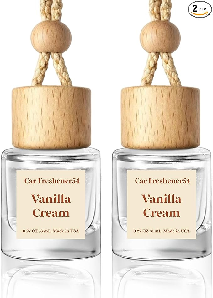 HoogaLife Car Air Freshener Diffuser 2 Pack Hanging Air Freshener Diffuser - Vanilla Cream Fragra... | Amazon (US)
