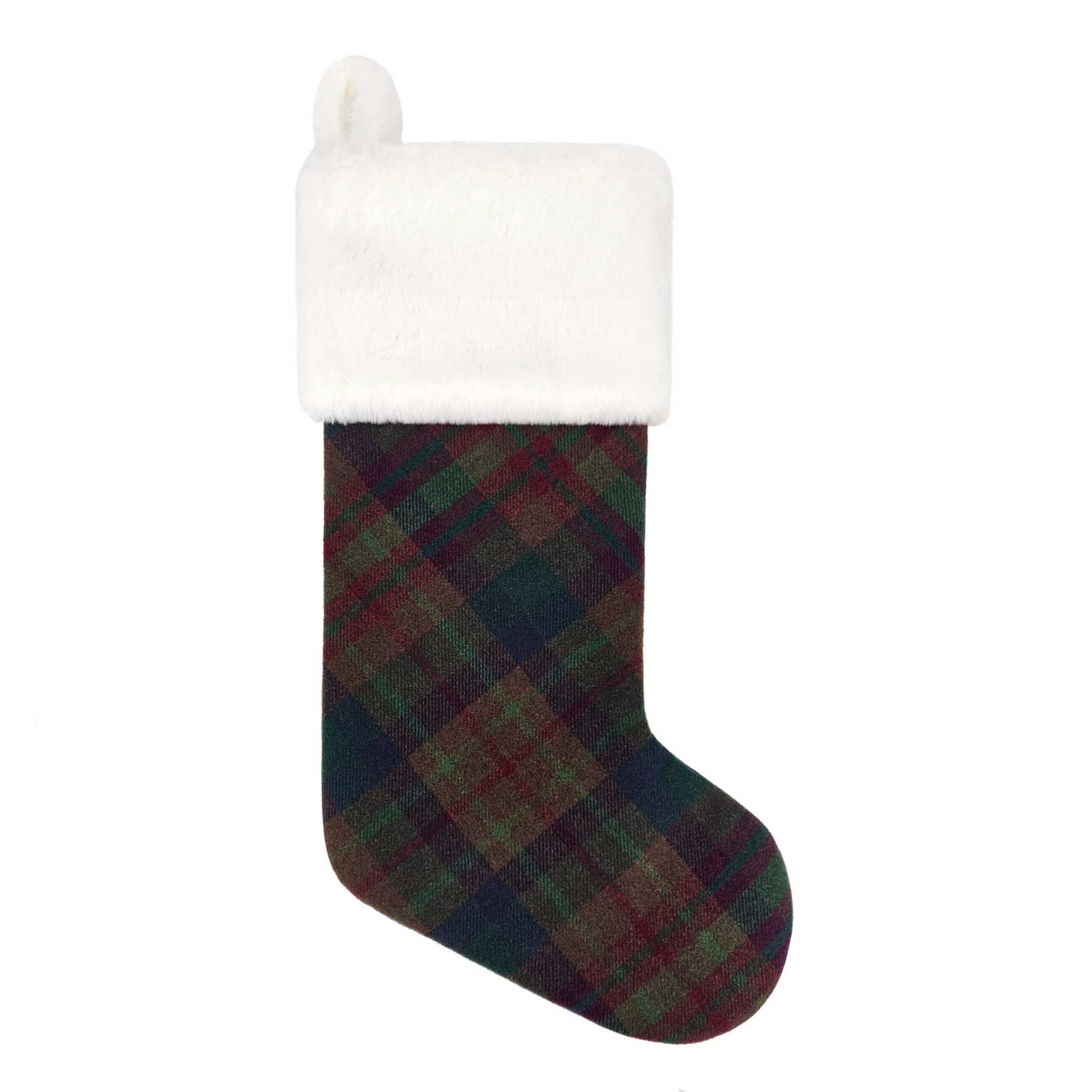 St. Nicholas Square® Faux Fur Cuff Plaid Christmas Stocking, Multi | Kohl's