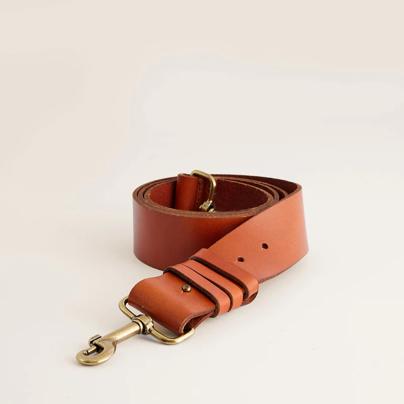 Adjustable Wide Leather Strap - Cognac | Parker Thatch