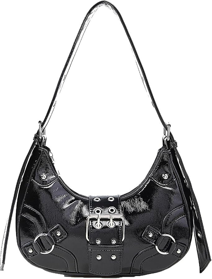 Verdusa Women's Studded PU Leather Clutch Shoulder Tote Handbag Adjustable Strap Boho Bags | Amazon (US)