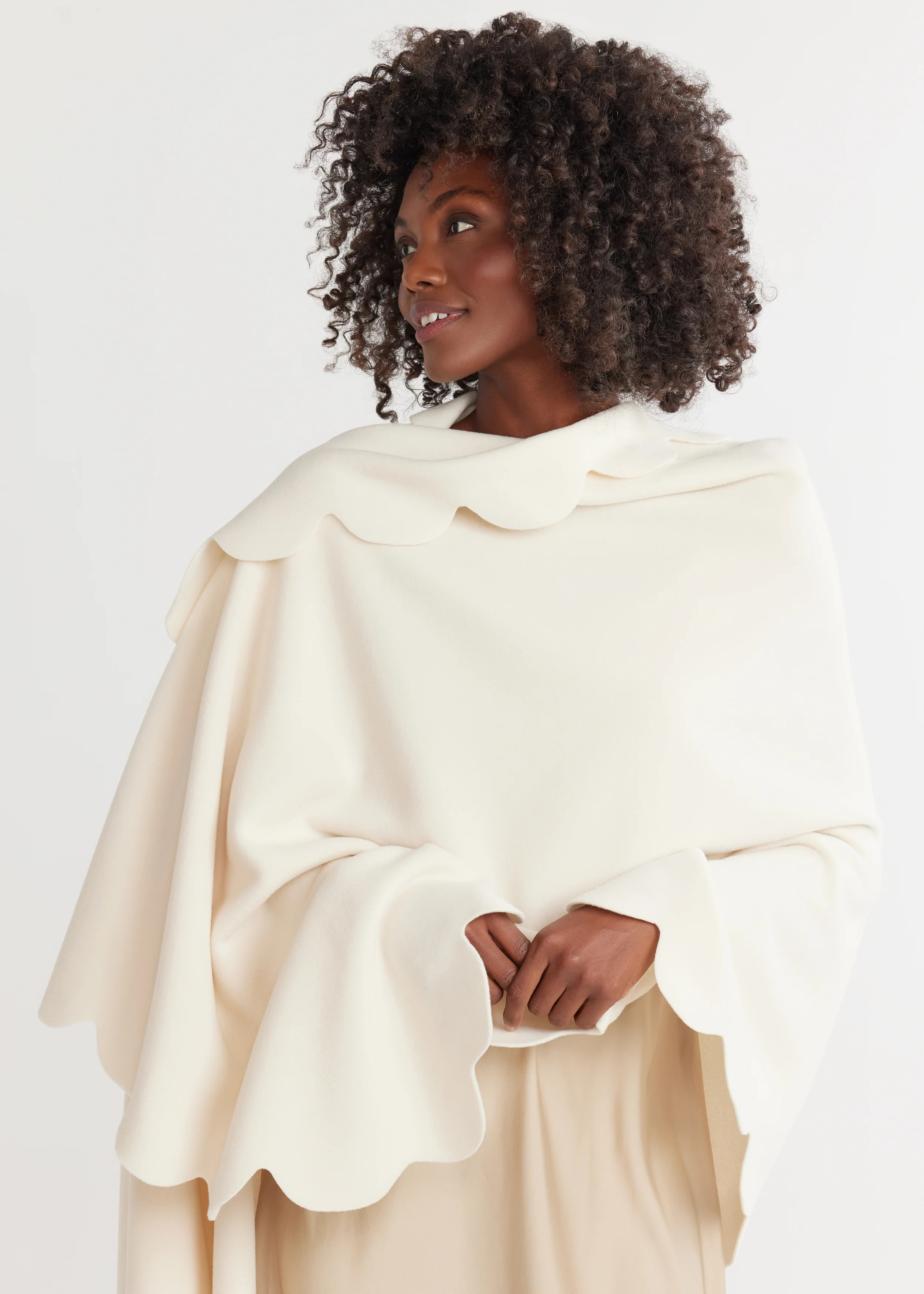 Five Mile River Scarf in Vello Fleece (Cream) | Dudley Stephens