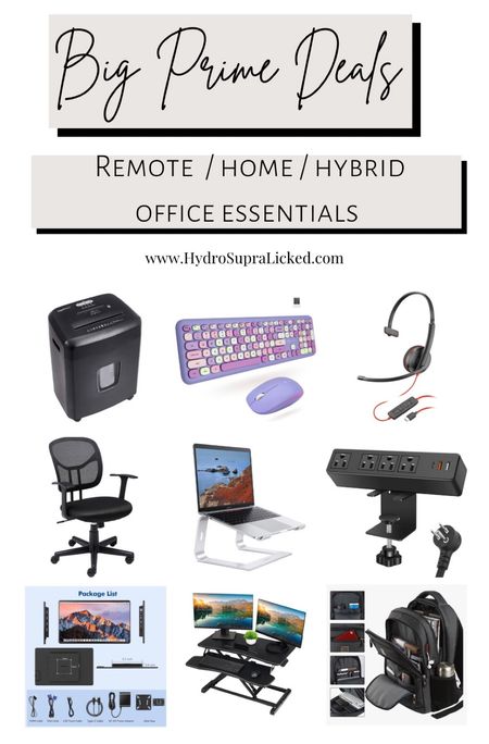 Essentials for remote, hybrid and home office. Larger items are what are in my home office. I use the backpack, travel monitor and keyboard when I go into the office or travel. The headset is hands down the lightest and easiest to use for video calls and Teams meeting. All items are on the Big Deal Prime sale today and tomorrow on Amazon.

#LTKhome #LTKxPrime #LTKtravel