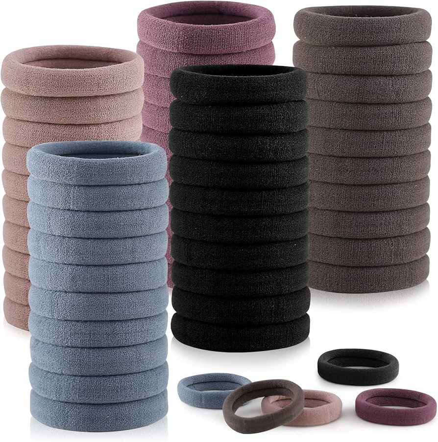 100 Pcs Thick Seamless Brown Hair Ties, Ponytail Holders Hair Accessories No Damage for Thick Hai... | Amazon (US)