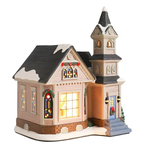 Yinns Ceramic Christmas Houses, Xmas Village Houses, Christmas Church Village Houses, Xmaxs Ornamnet Home Decorations | Amazon (US)