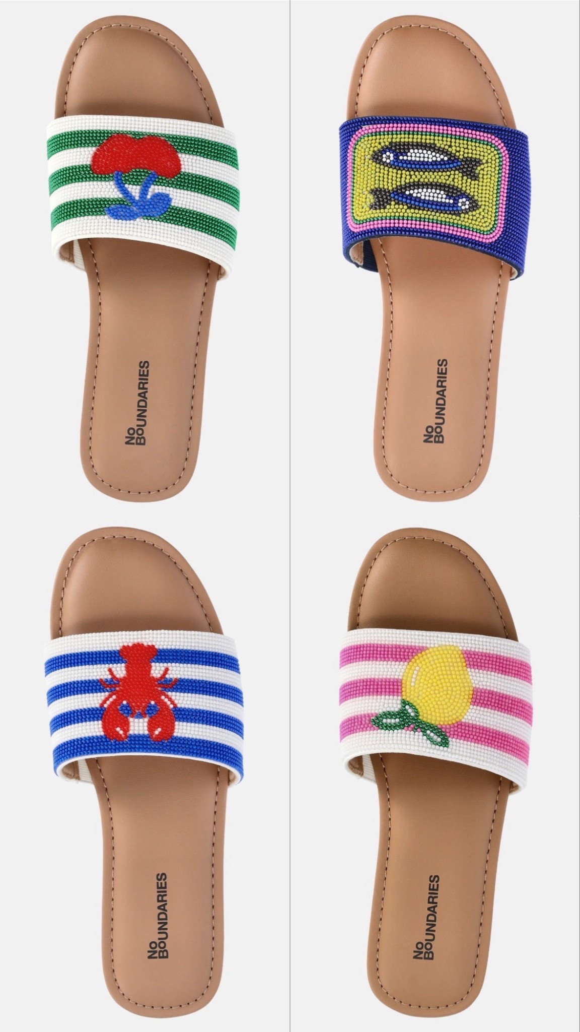 Beaded sandals from Walmart! 🦞🍋🐟🍒 

#LTKTravel #LTKSeasonal #LTKSwim