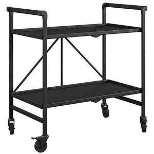 COSCO Outdoor Living Outdoor and Indoor Folding Serving Cart in Black | Cymax