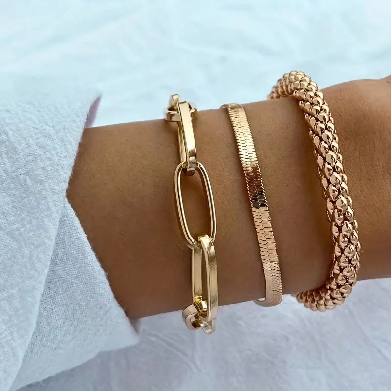 Vintage Golden Color Snake Bone Chain Multilayer Bracelet - Temu Canada | Temu Affiliate Program