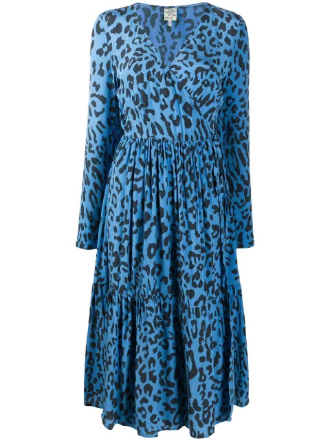 animal-print midi dress | Farfetch (US)