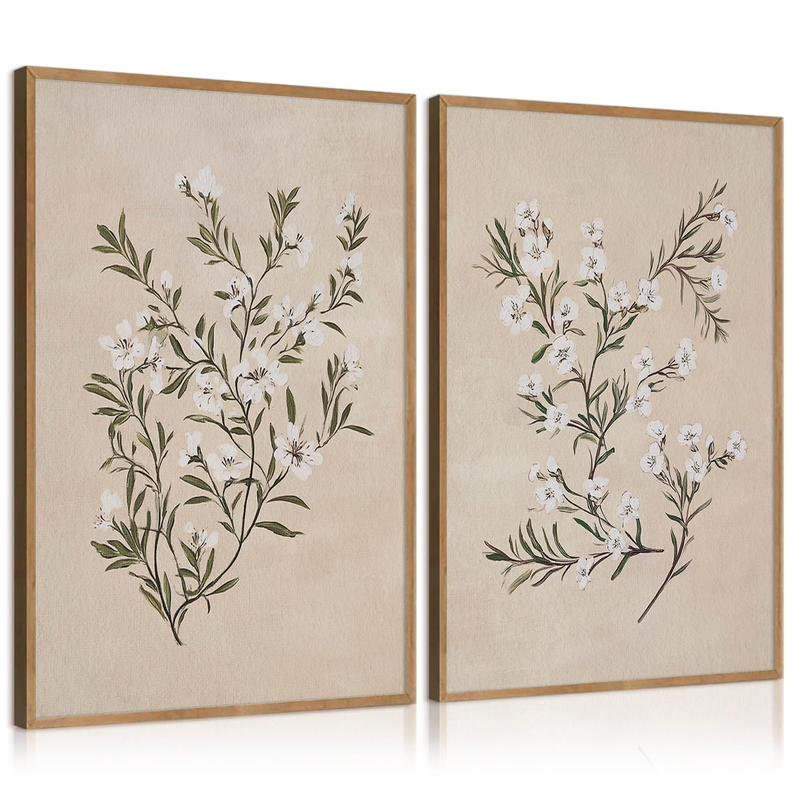 Vintage Botanical Wall Art Neutral Floral Prints Farmhouse Flower Canvas Wall Decor Watercolor Wi... | Amazon (US)