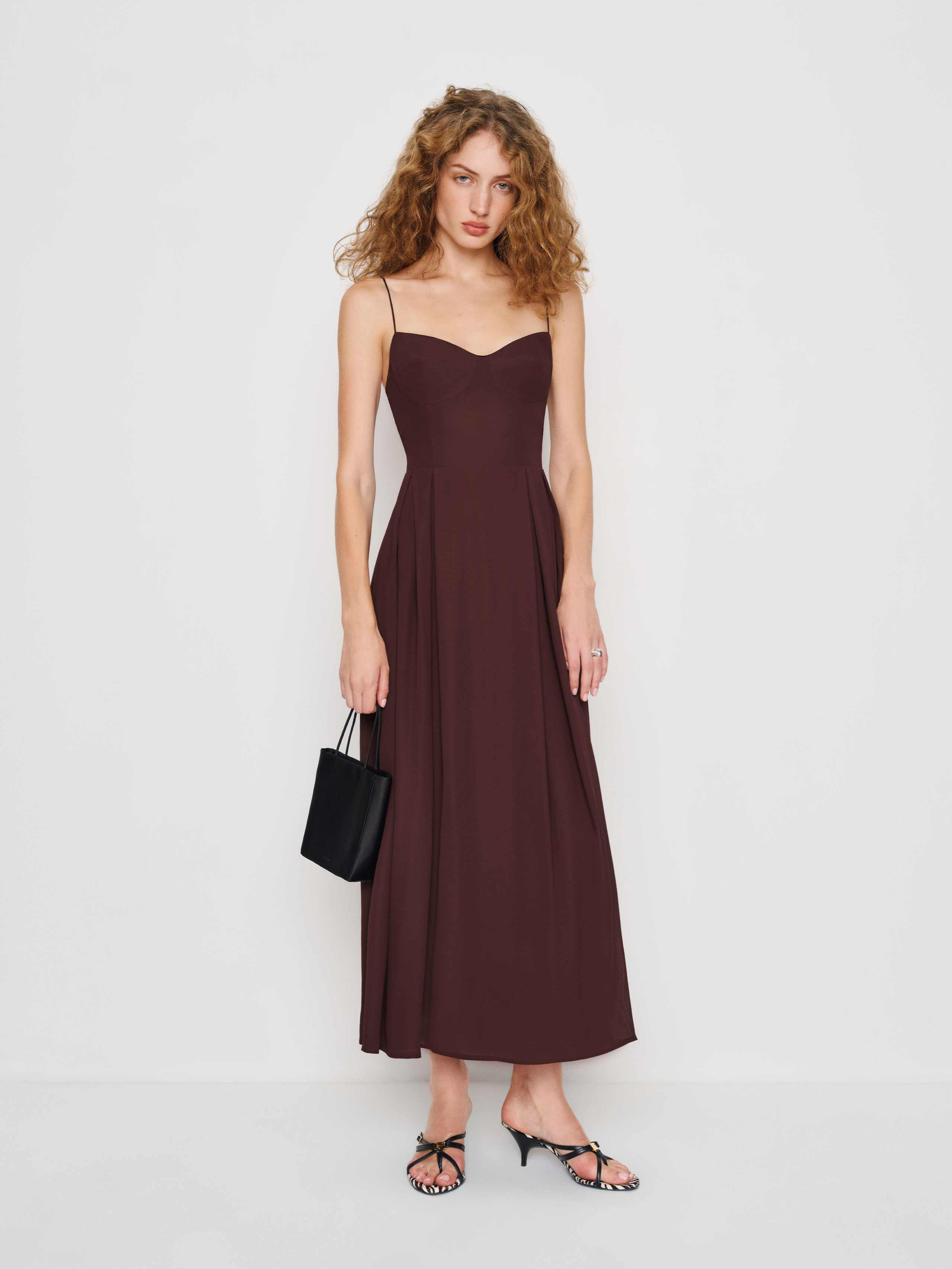 Reformation Jaelyn Dress Brown 4 | Reformation (Global)