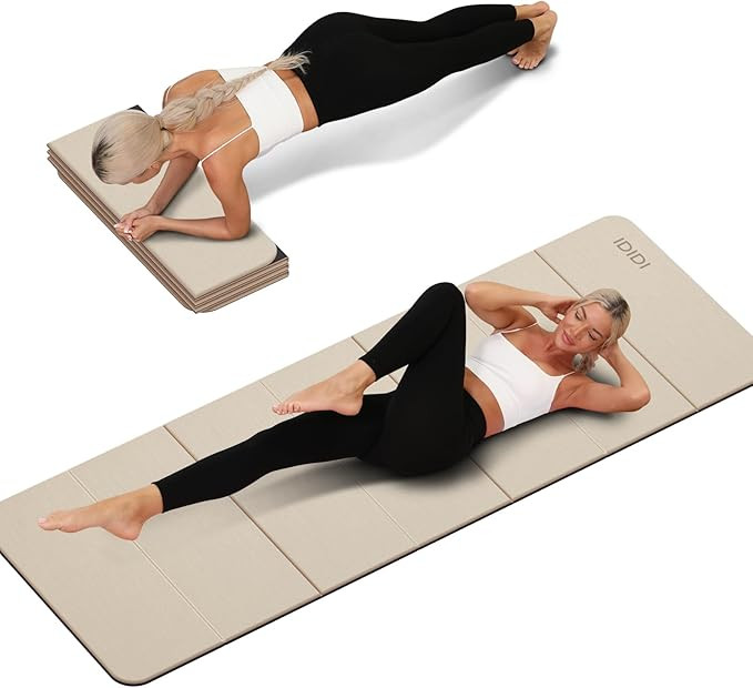 Foldable Yoga Mat Extra Thick 0.32 Inches Eco-Friendly POE Material, Non-Slip Design Fitness Mats... | Amazon (US)