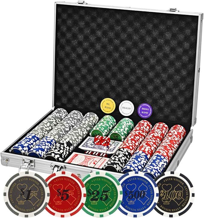 Poker Chip Set 500PCS Professional Poker Set 11.5 Gram Casino Chips with Denominations, for Texas... | Amazon (US)