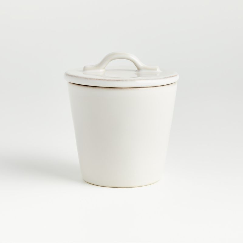 Marin White Sugar Bowl with Lid + Reviews | Crate & Barrel | Crate & Barrel