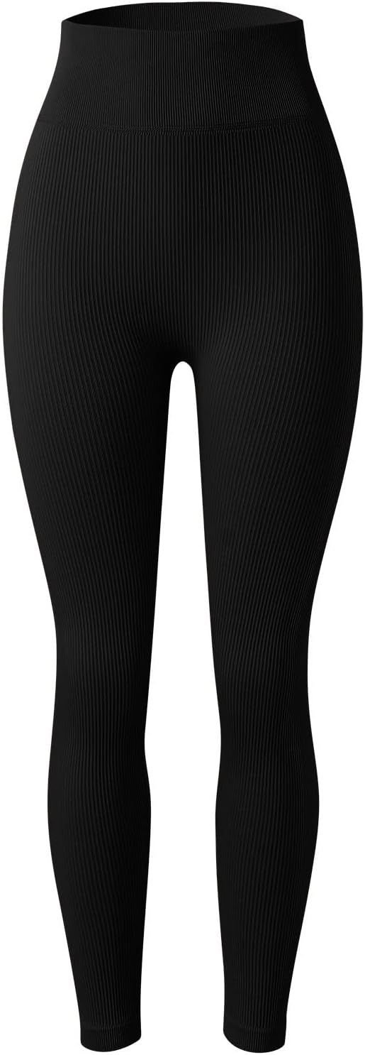 XIAOBU Workout Leggings Women's High Waist Butt-Lifting Elastic Slim Yoga Pants Solid Running Spo... | Amazon (US)