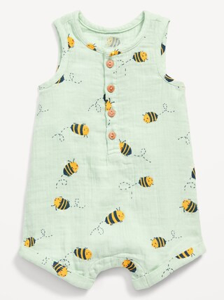 Unisex Sleeveless Henley Romper for Baby | Old Navy (US)