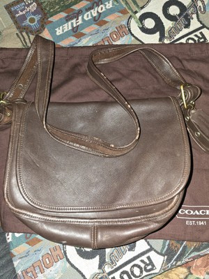 Vintage Coach 9951 Patricia Legacy Flap Brown Leather Crossbody Saddle Bag | eBay US