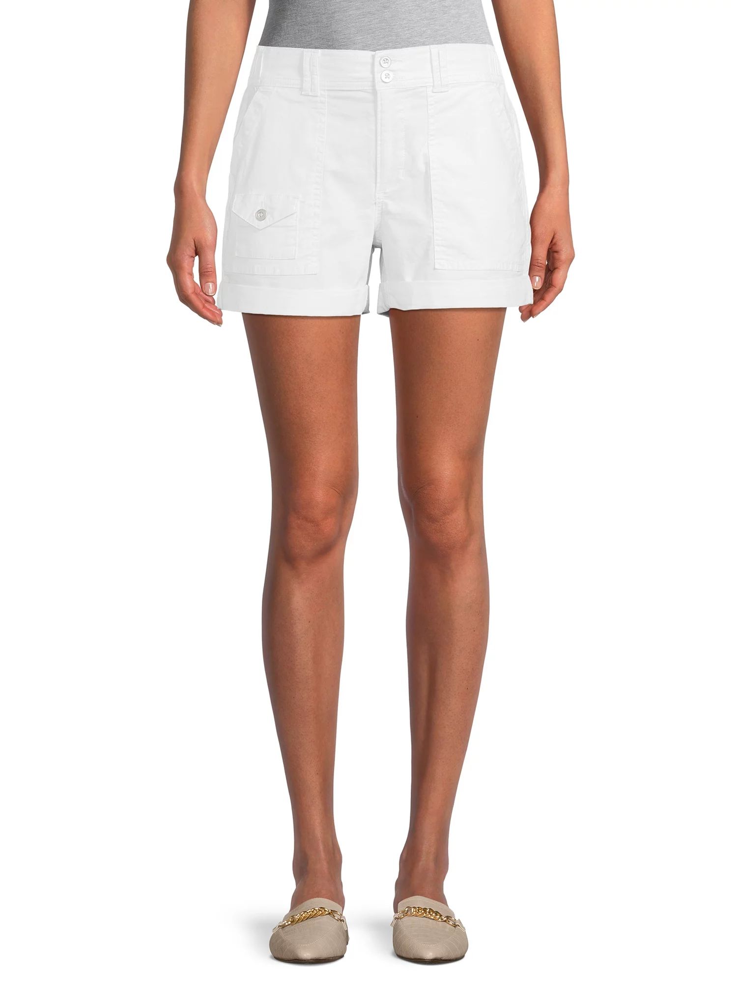 Time and Tru Women's Washed Twill Utility Short | Walmart (US)