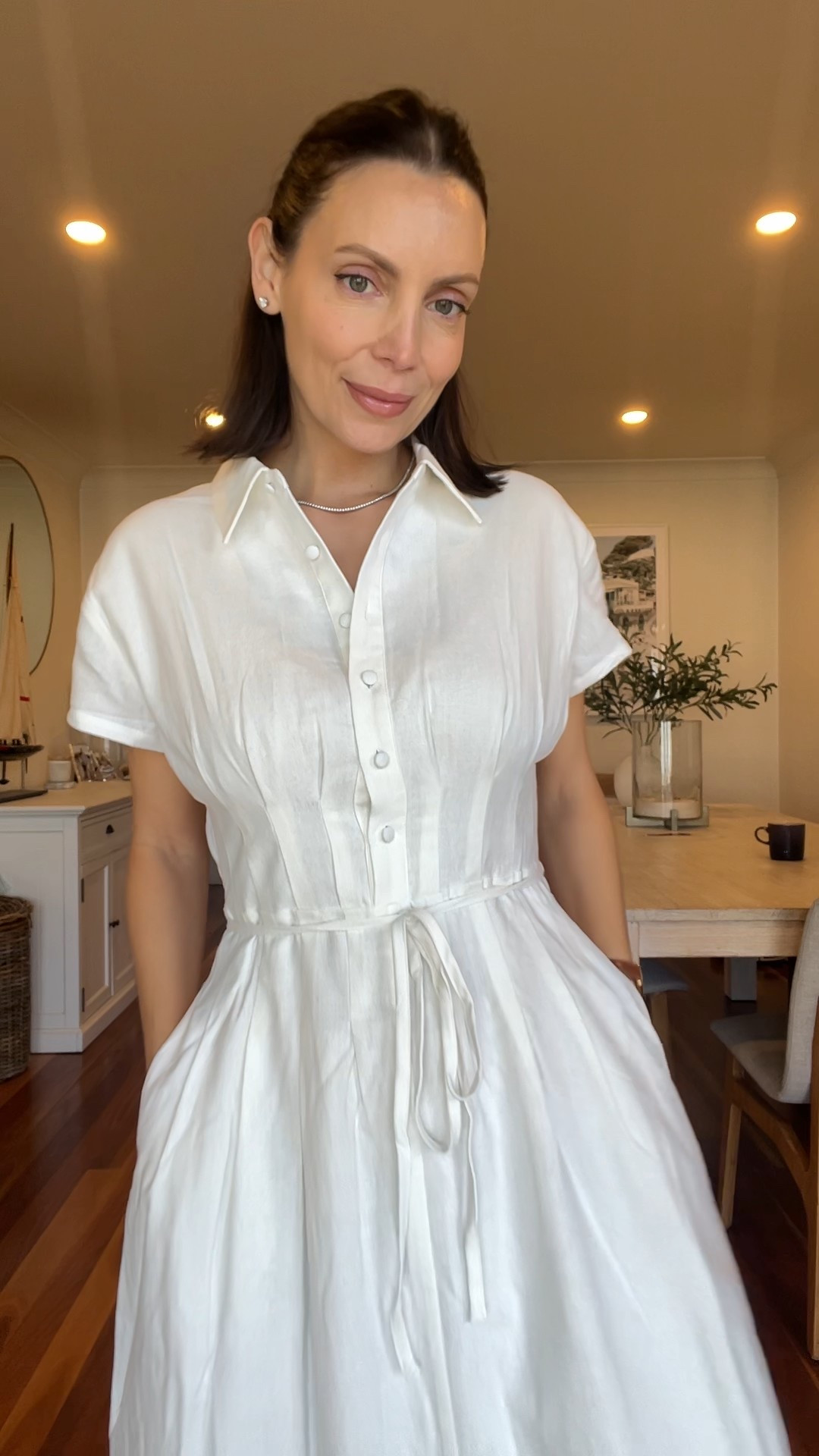 Meshki buttoned linen midi dress is perfect for the office or for the weekend! Perfect white linen dress. 

#LTKworkwear #LTKaustralia #LTKmodest