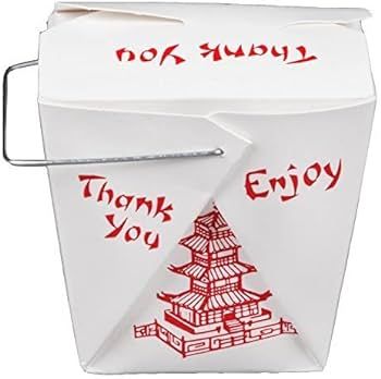15 Count 16 oz Pagoda Wire Handle Chinese Takeout Box | Amazon (US)