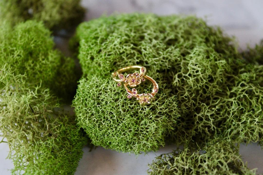 Gold Pink Flower Huggie Earrings, Gold Hoops, Earrings, Gift, Gift for Her, Jewelry, Flower Huggi... | Etsy (US)