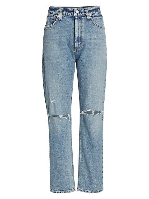 Marlee High-Rise Distressed Stretch Tapered Jeans | Saks Fifth Avenue