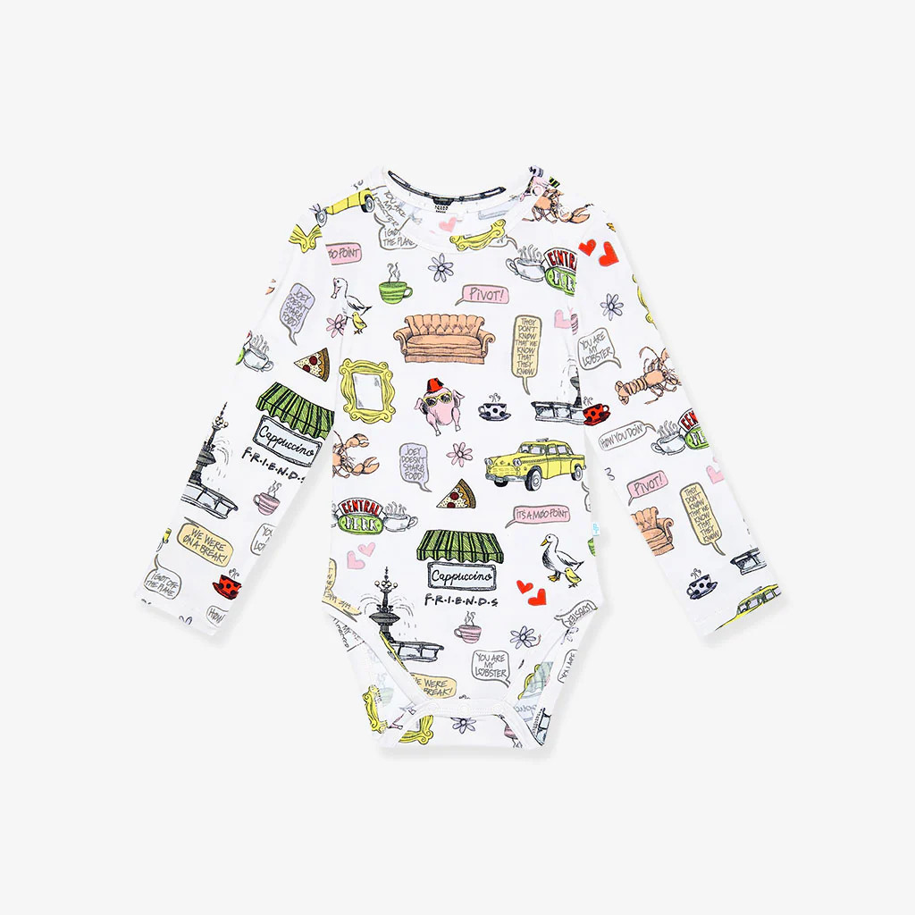 F•R•I•E•N•D•S White Long Sleeve Baby Bodysuit | Friends | Posh Peanut