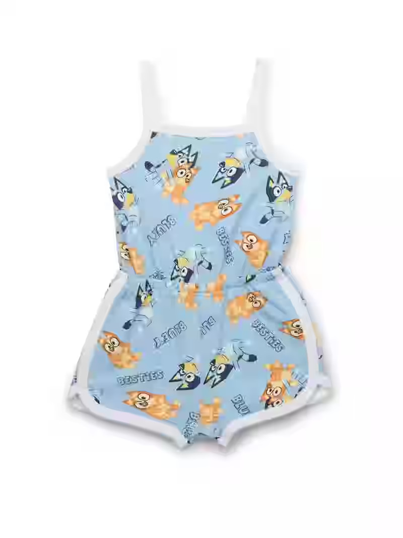Bluey & Bingo Toddler Girls Sleeveless Graphic Romper, Sizes 12M-5T | Walmart (US)