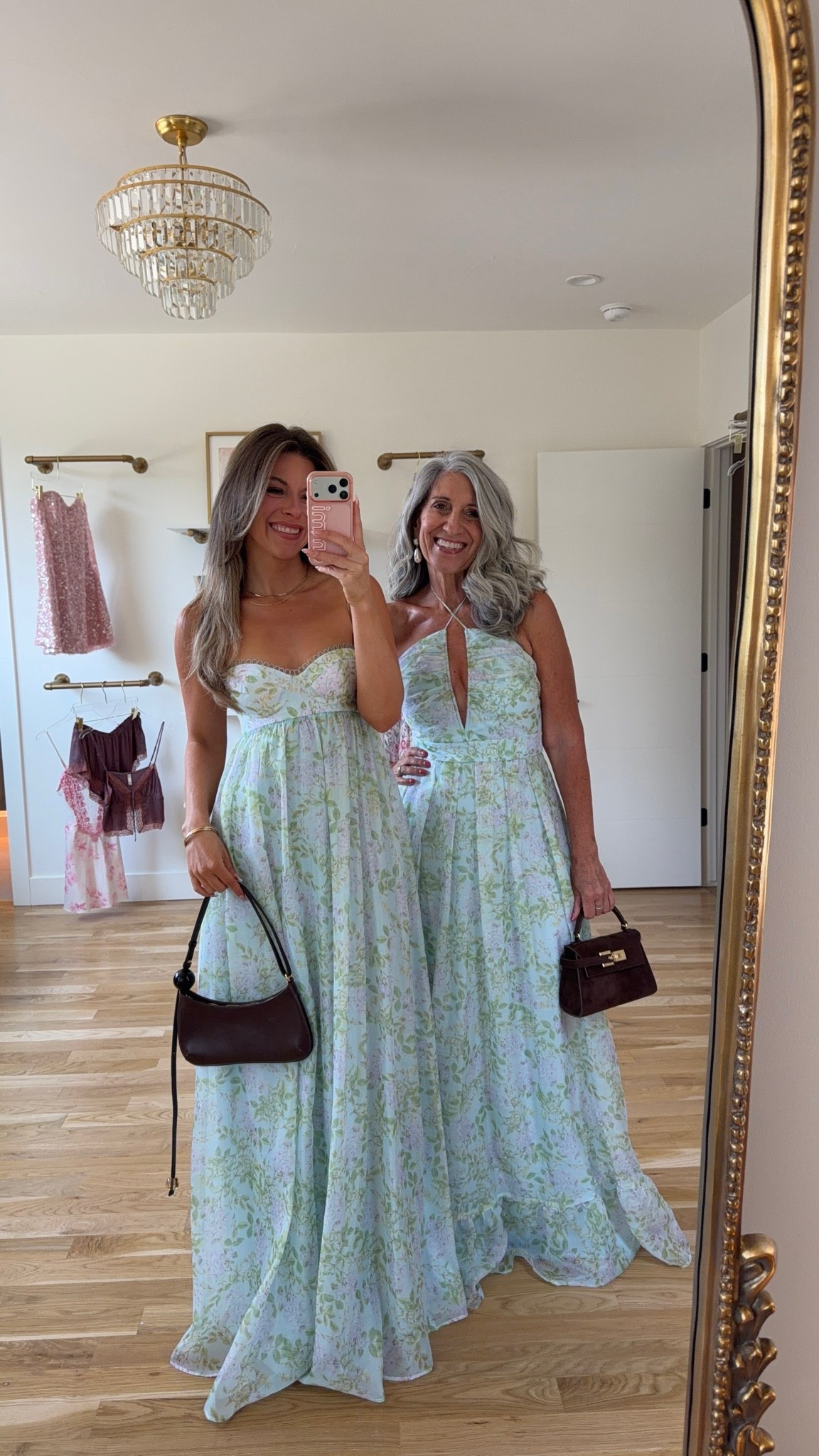 mom & me green floral strapless sweetheart neckline maxi, green floral halter maxi with keyhole cutout wedding guest dresses 🌸

i'm 5'4" and typically wear a small/2
• i sized down in Katie May dress 
mom is 5'4" and typically wears a medium/6

electric picks: emerson20 

mom & me dresses, wedding guest dresses, mother of the bride, mother of the groom, wedding guest outfit ideas, black tie, cocktail attire

#LTKOver40 #LTKSeasonal #LTKWedding