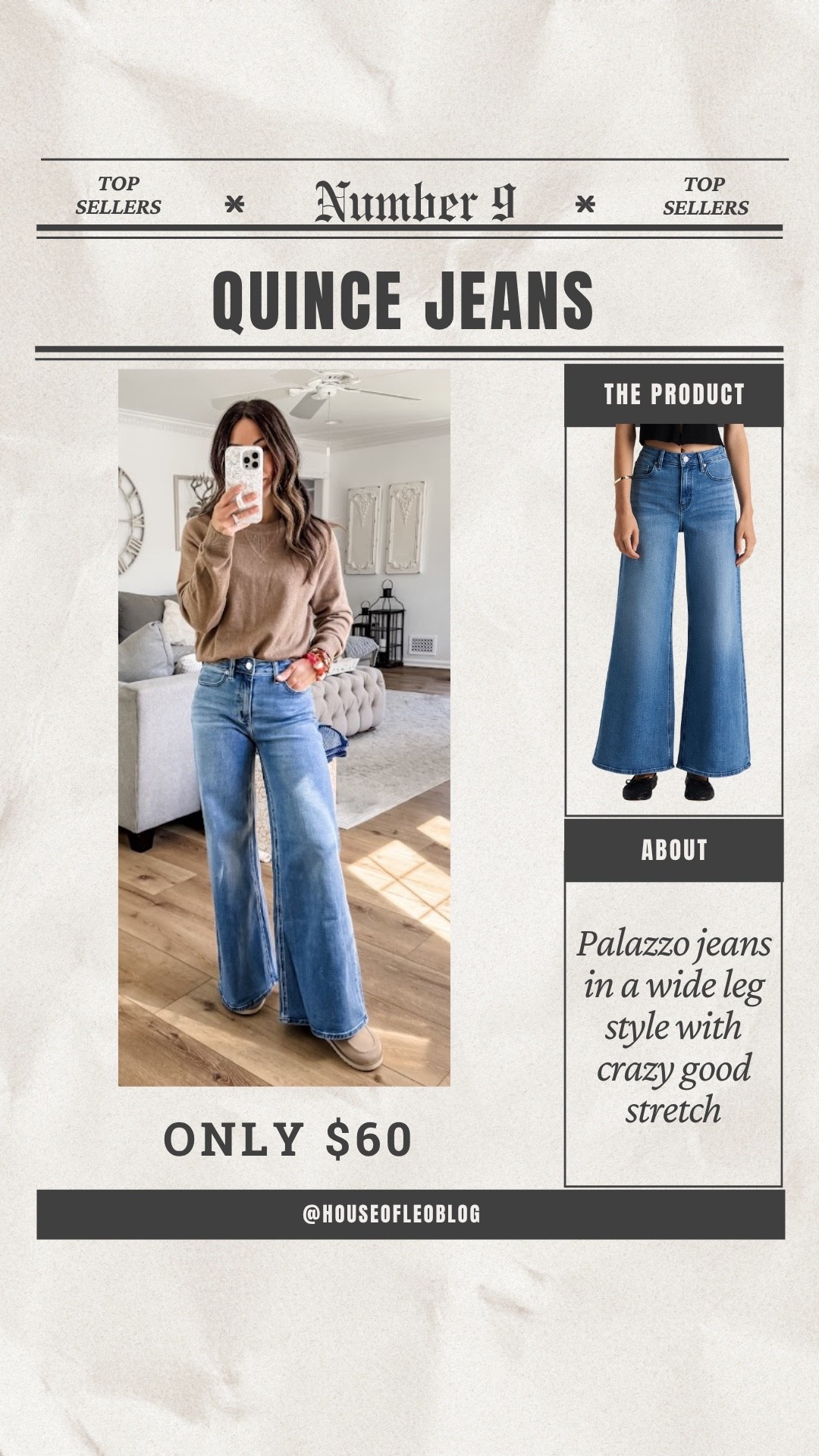 Wide leg jeans, 25. Medium cashmere sweater. Palazzo jeans. Quince jeans.

#LTKOver40 #LTKPetite