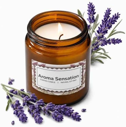 Lavender Eucalyptus Candle, Soy Wax Aromatherapy Candle, 7oz Candles | Lavender Eucalyptus Scent,... | Amazon (US)