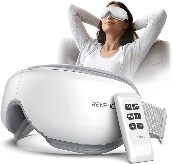 RENPHO Eyeris 1 - Eye Massager for Migraines with Remote, Heat, Compression, Bluetooth, Heated Ey... | Amazon (US)