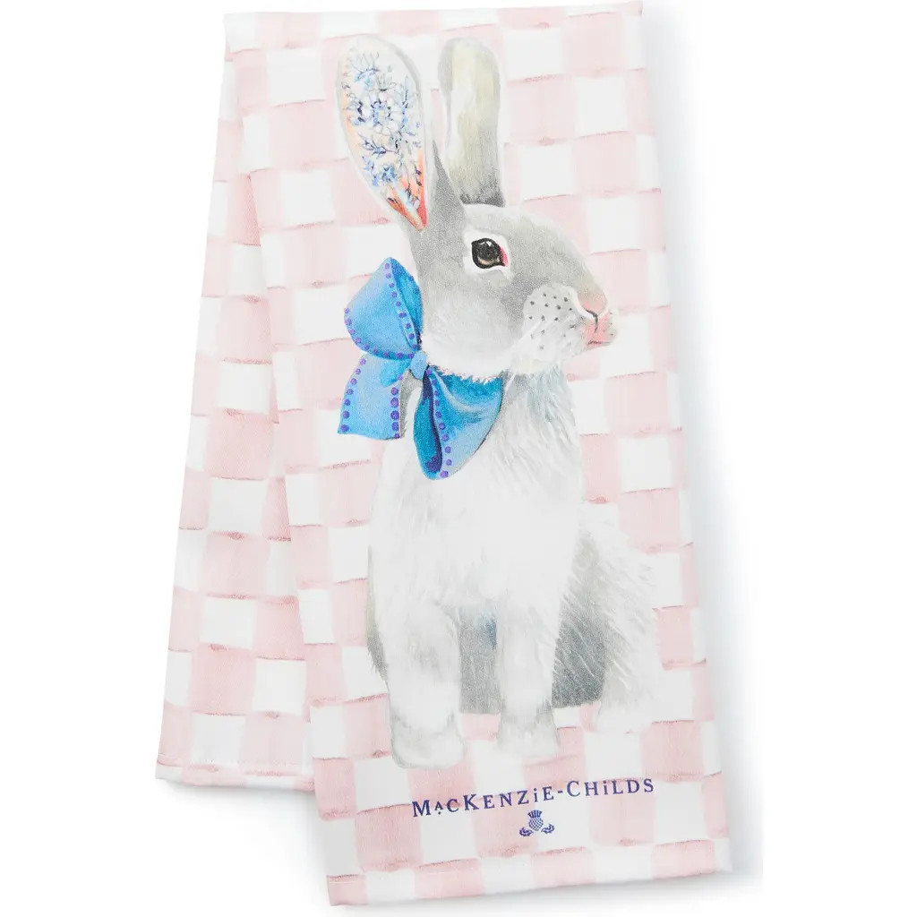 MACKENZIE CHILDS Tattoo Bunny Dish Towel in Pink at Nordstrom | Nordstrom
