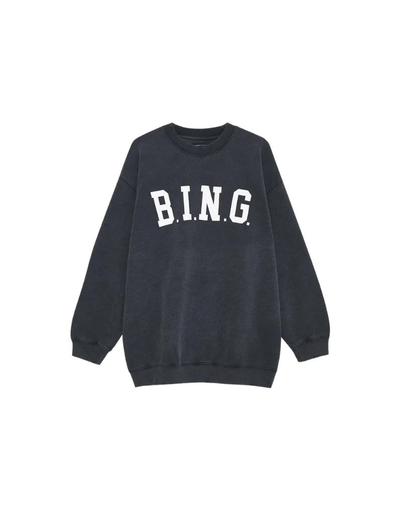 Anine Bing Tyler Sweatshirt Bing in Washed Black | Ambiance