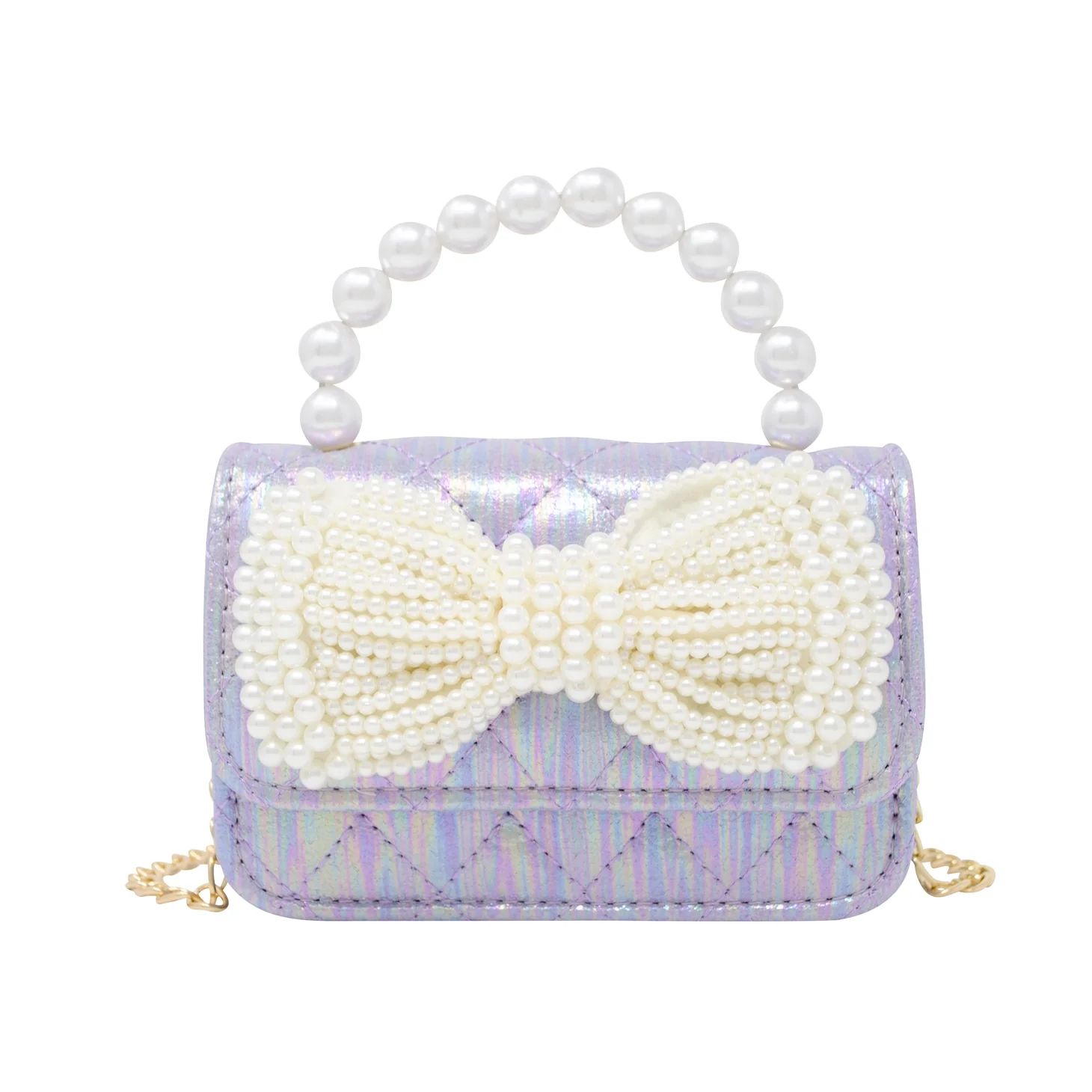 Pearl Handle Bow Bag - Purple | JoJo Mommy