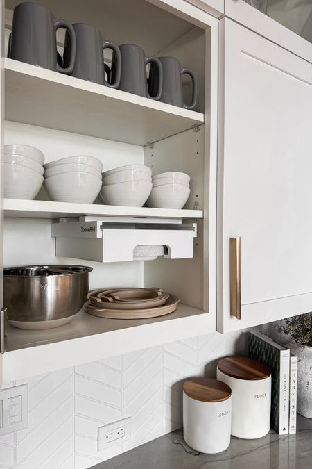 These kitchen essentials make for such a tidy space! I’m linking similar bowls since mine are sold out. 

Home  Home favorites  Kitchen  Kitchen essentials  Mixing bowl  Canister  Space saver  Bowls  Mugs  Cabinet organization  Organize  Spring refresh

#LTKhome #LTKSeasonal