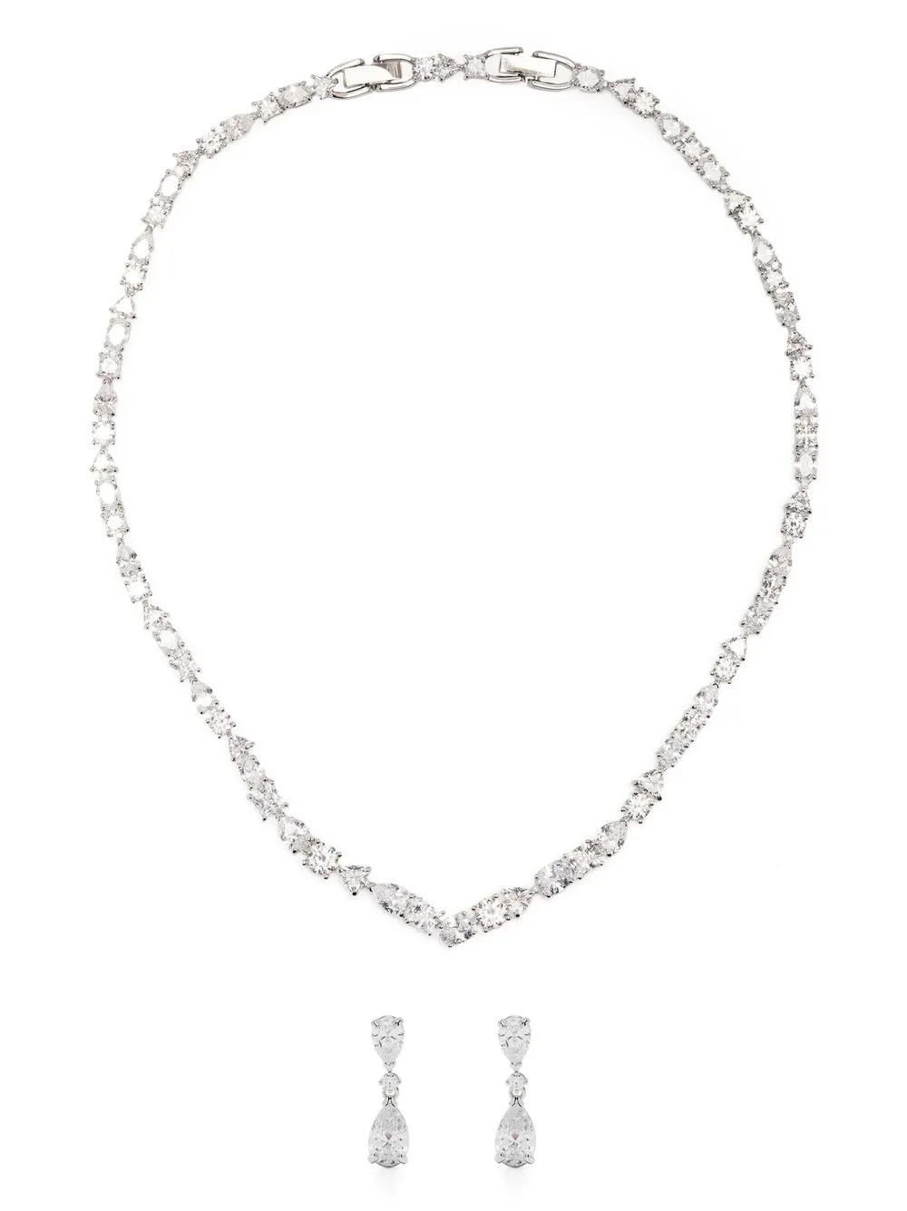 Swarovski Tennis Deluxe V Necklace Set - Farfetch | Farfetch Global