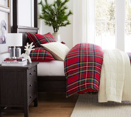 Stewart Plaid Cotton Duvet Cover | Pottery Barn (US)