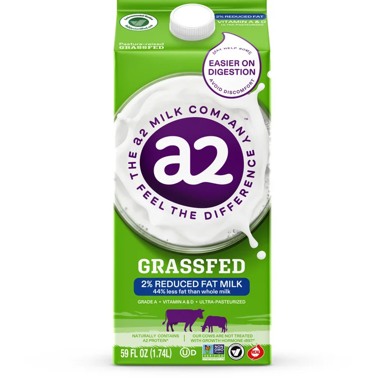 a2 Milk® Grassfed 2% Reduced Fat Milk, 59 oz. | Walmart (US)