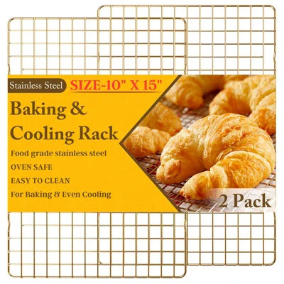 2PCS Cooling Racks For Cooking And Baking, 10" X 15"Heavy Duty Stainless Steel Wire Rack For Baking, Grilling, Roasting | Wayfair North America