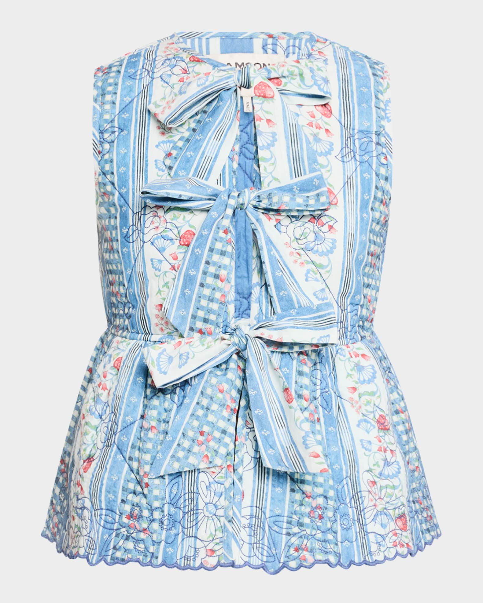 Damson Madder Catrin Quilted Tie-Front Vest | Neiman Marcus