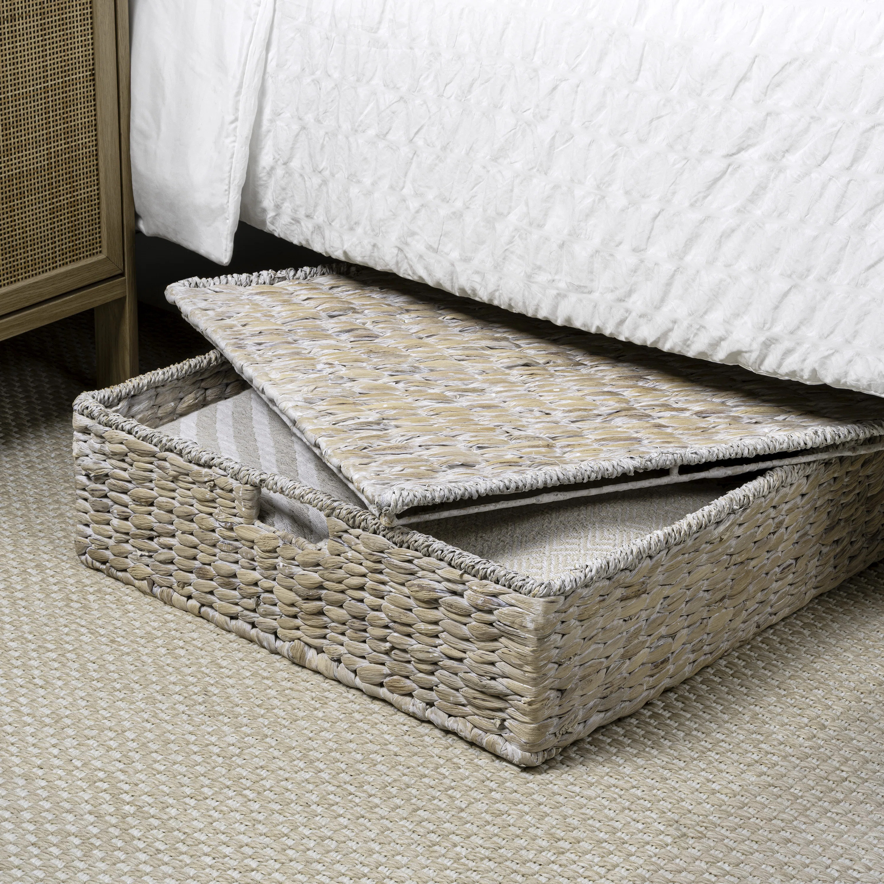 Holden 30'' Classic Costal Hand-Woven Hyacinth Wicker Under Bed Storage Basket with LidByhappimes... | Wayfair North America