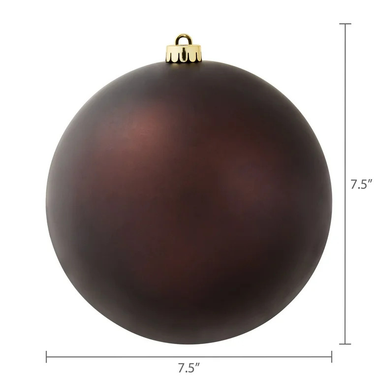 2-Count Brown Jumbo Shatterproof Christmas Ornaments, 7.8 in, by Holiday Time | Walmart (US)