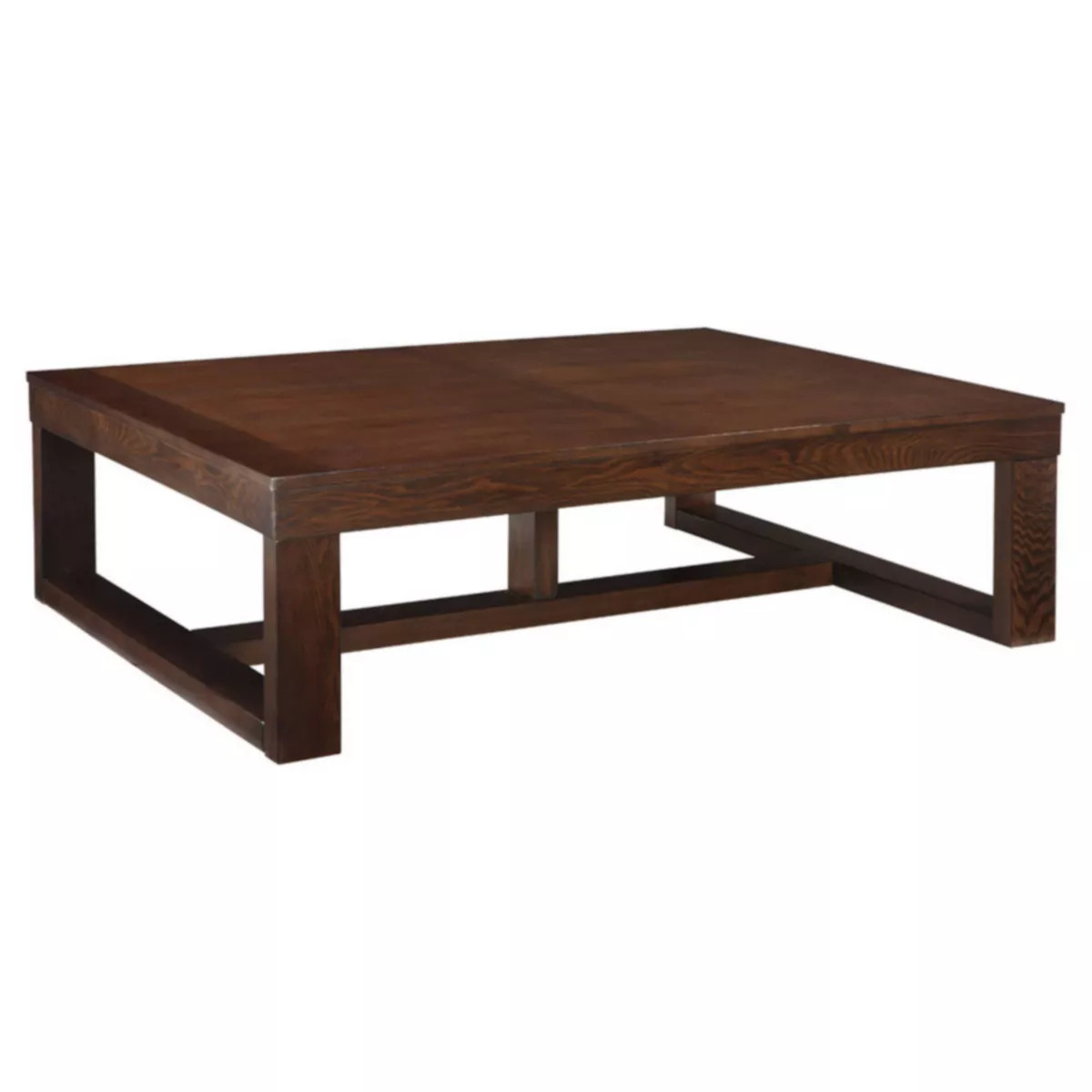 Watson Rectangular Cocktail Table Dark Brown - Signature Design by Ashley: Modern Trestle Base, H... | Target