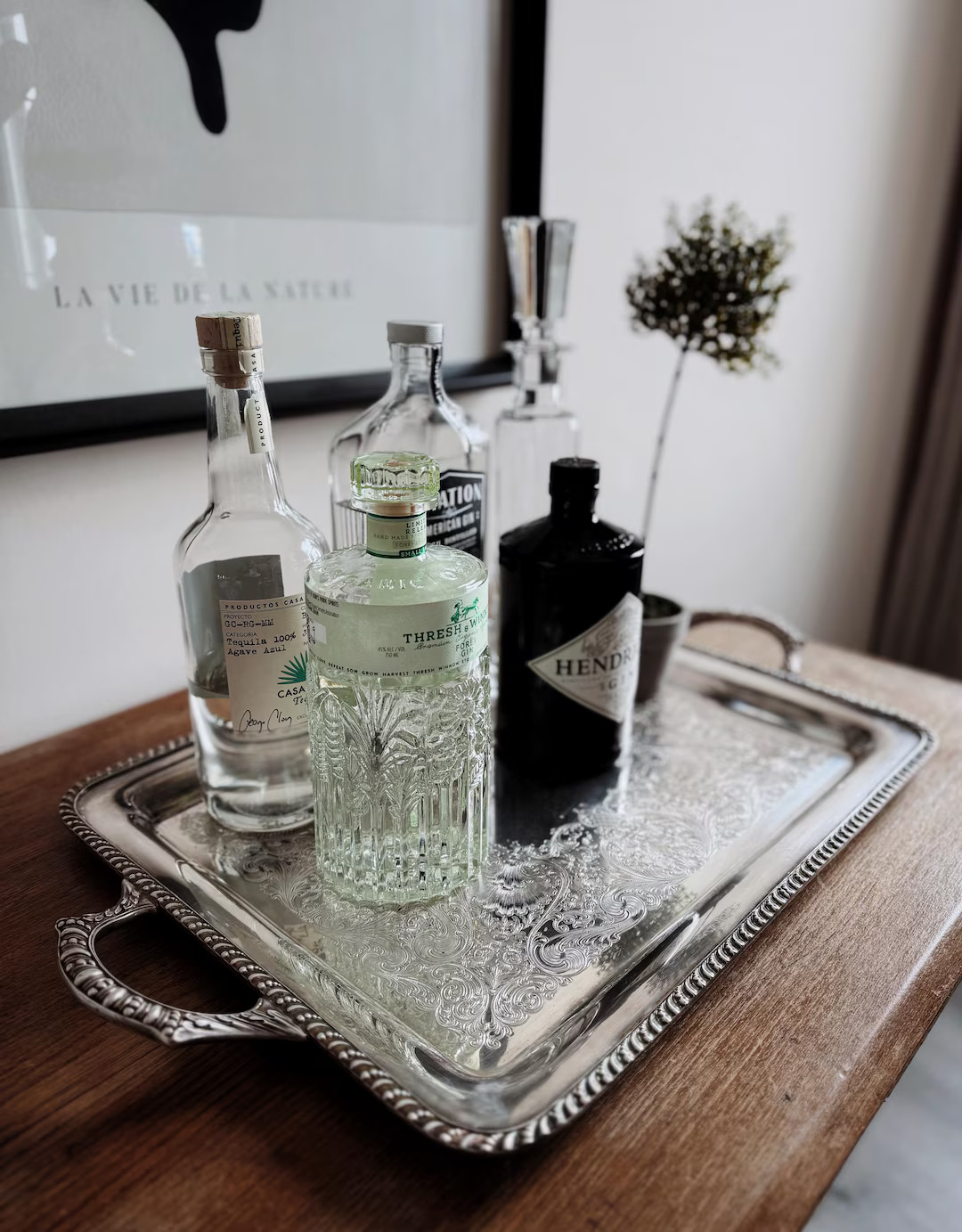 VINTAGE | Wm Rogers Silver Plated Serving Tray | Etched Bar Platter With Handles - Etsy | Etsy (US)