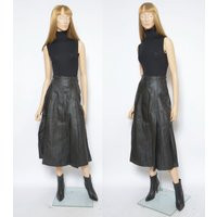 Pleated Leather Skirt/Vintage 80S Real Genuine Long High Waist - Size Extra Small | Etsy (US)