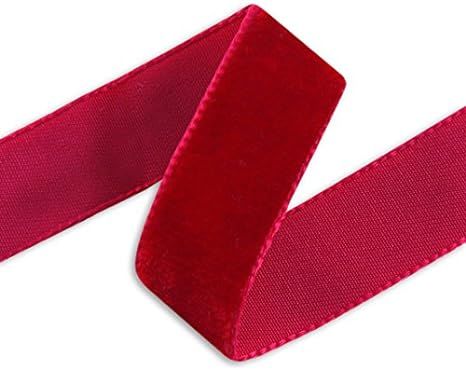 M&J Trimming Swiss Velvet Ribbon - 2" Wide Plush Single Face Woven Velvet Trim for Sewing Embelli... | Amazon (US)