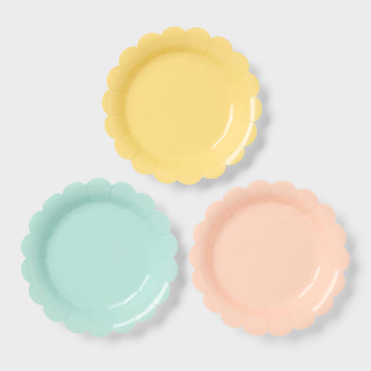 20ct Multicolored Pastel Scalloped Easter Snack Plate - Spritz™ | Target
