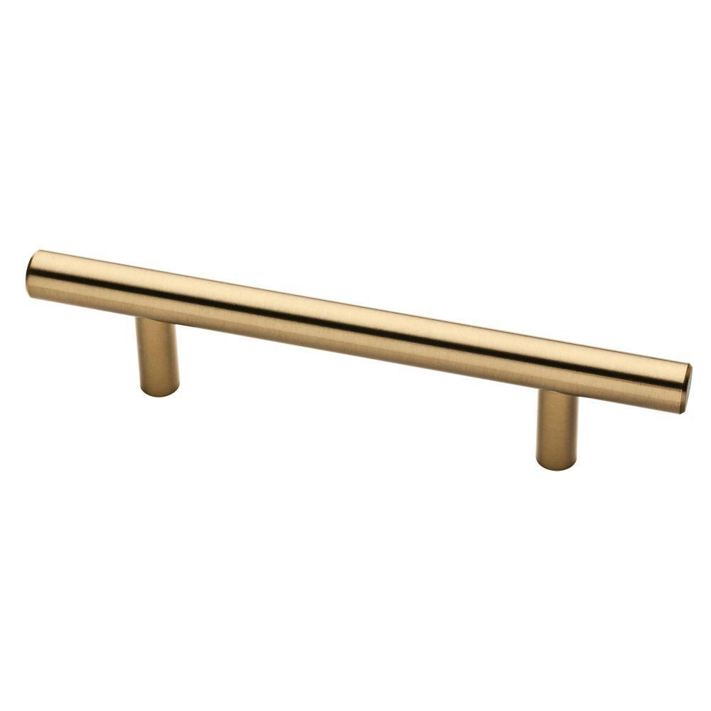 3-3/4 in. (96 mm) Center-to-Center Champagne Bronze Bar Drawer Pull | The Home Depot